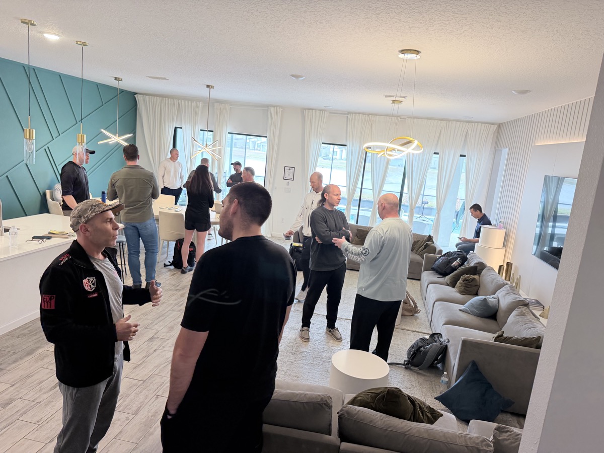 Gym owners networking between sessions